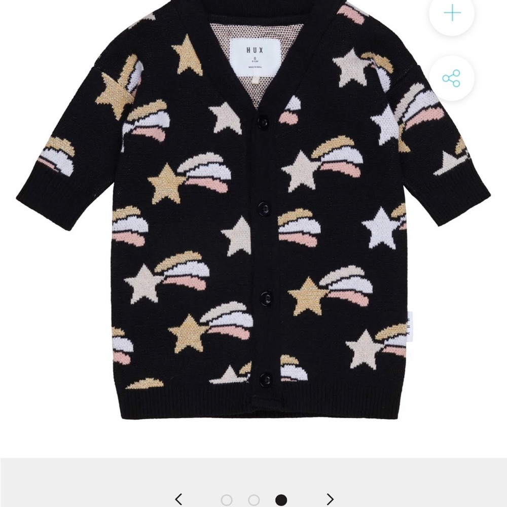 Huxbaby Black Star Pattern Kids Cardigan